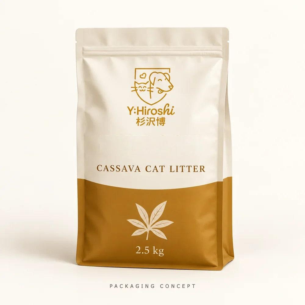 cassava cat litter packaging concept