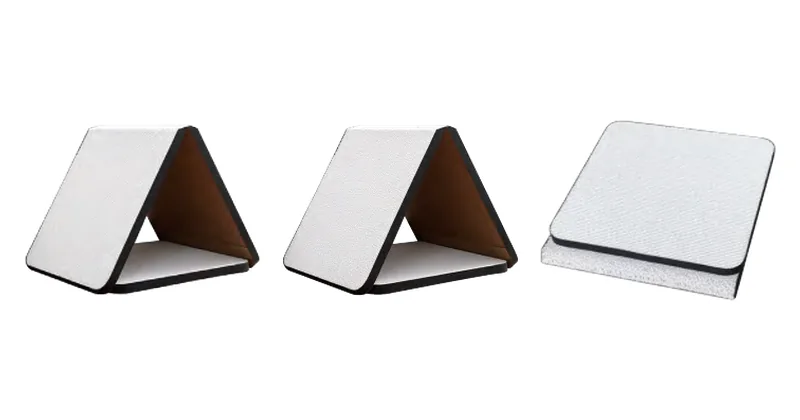Triangle Cat Bed design options, paper scratching faces