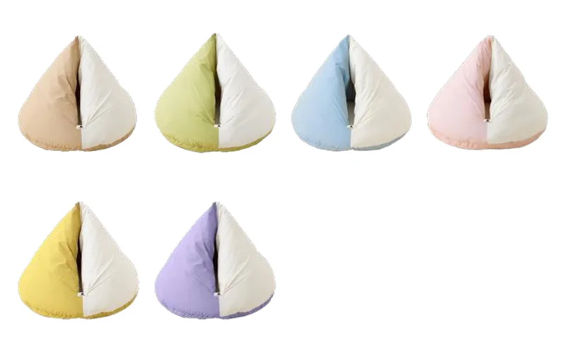 Onigiri Cat Bed design options, soft textile cover and filling