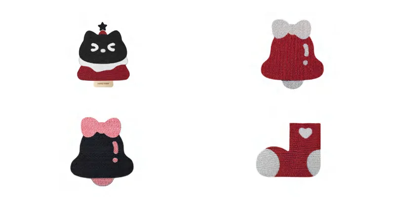 Red Christmas Assortment design options, corrugated paper