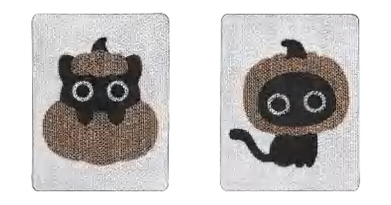 Pumpkin Cat design options, corrugated paper
