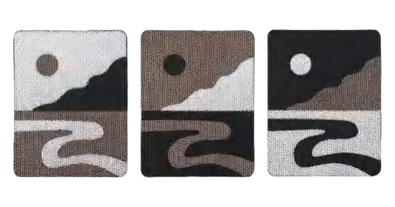 River Sunset design options, corrugated paper