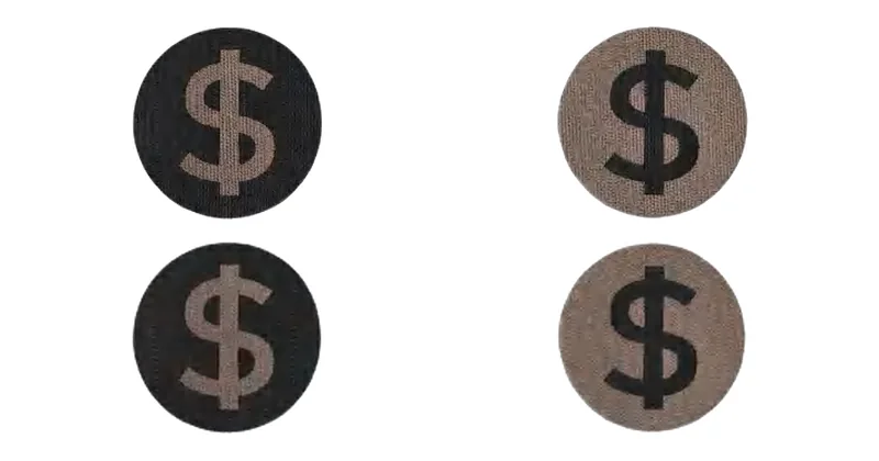 Double-Sided Dollar design options, corrugated paper