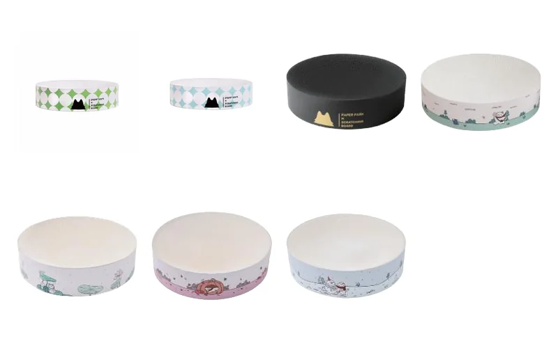Double-Sided Round Bed design options, corrugated paper