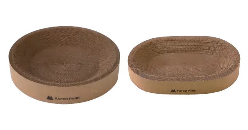 Kraft Paper Round / Oval Bed design options, corrugated paper with kraft-paper exterior