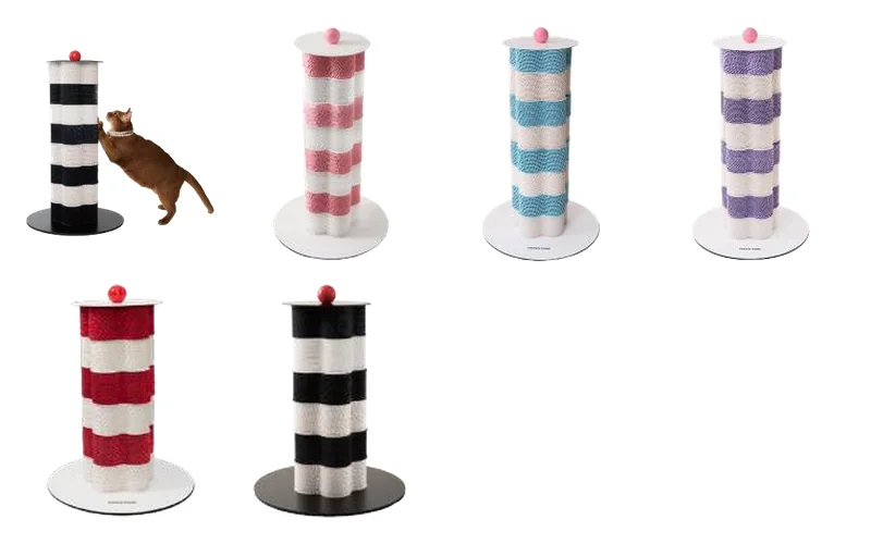 Flower Cat Scratching Post design options, corrugated-paper refill sections