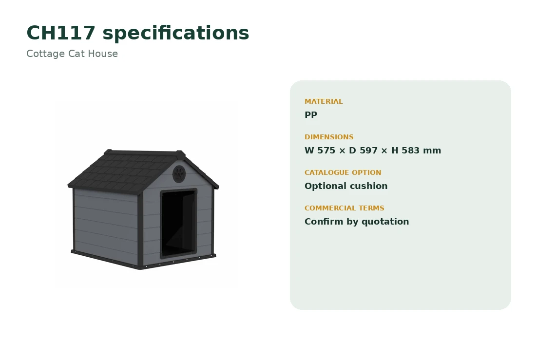 CH117 Cottage Cat House dimensions and specifications