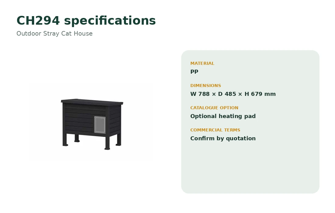 CH294 Outdoor Stray Cat House dimensions and specifications