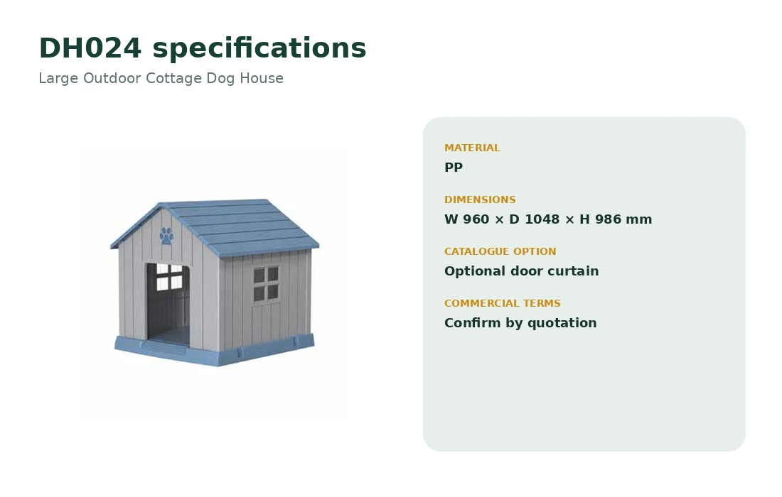 DH024 Large Outdoor Cottage Dog House dimensions and specifications
