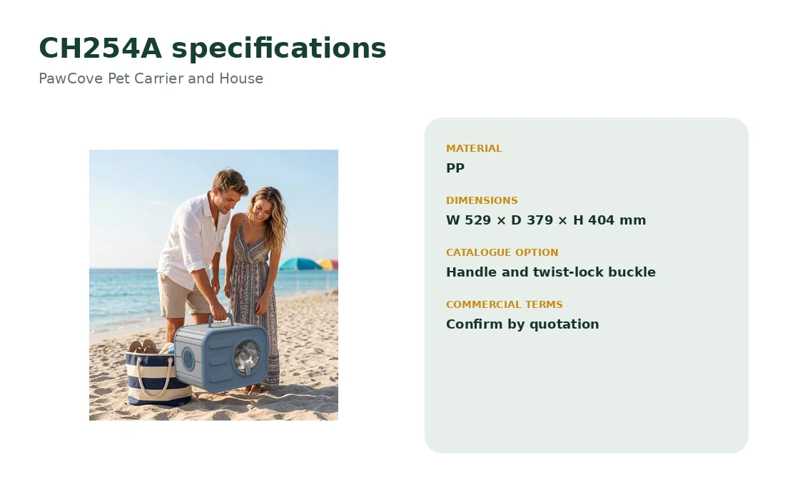 CH254A PawCove Pet Carrier and House dimensions and specifications