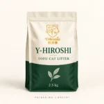 tofu cat litter packaging concept for YHIROSHI; illustrative packaging, not final production.