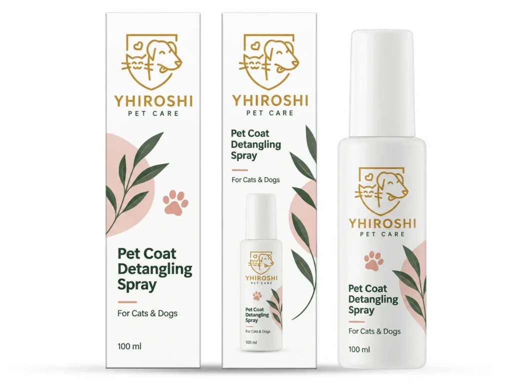 YHIROSHI Pet Coat Detangling Spray 100 ml packaging