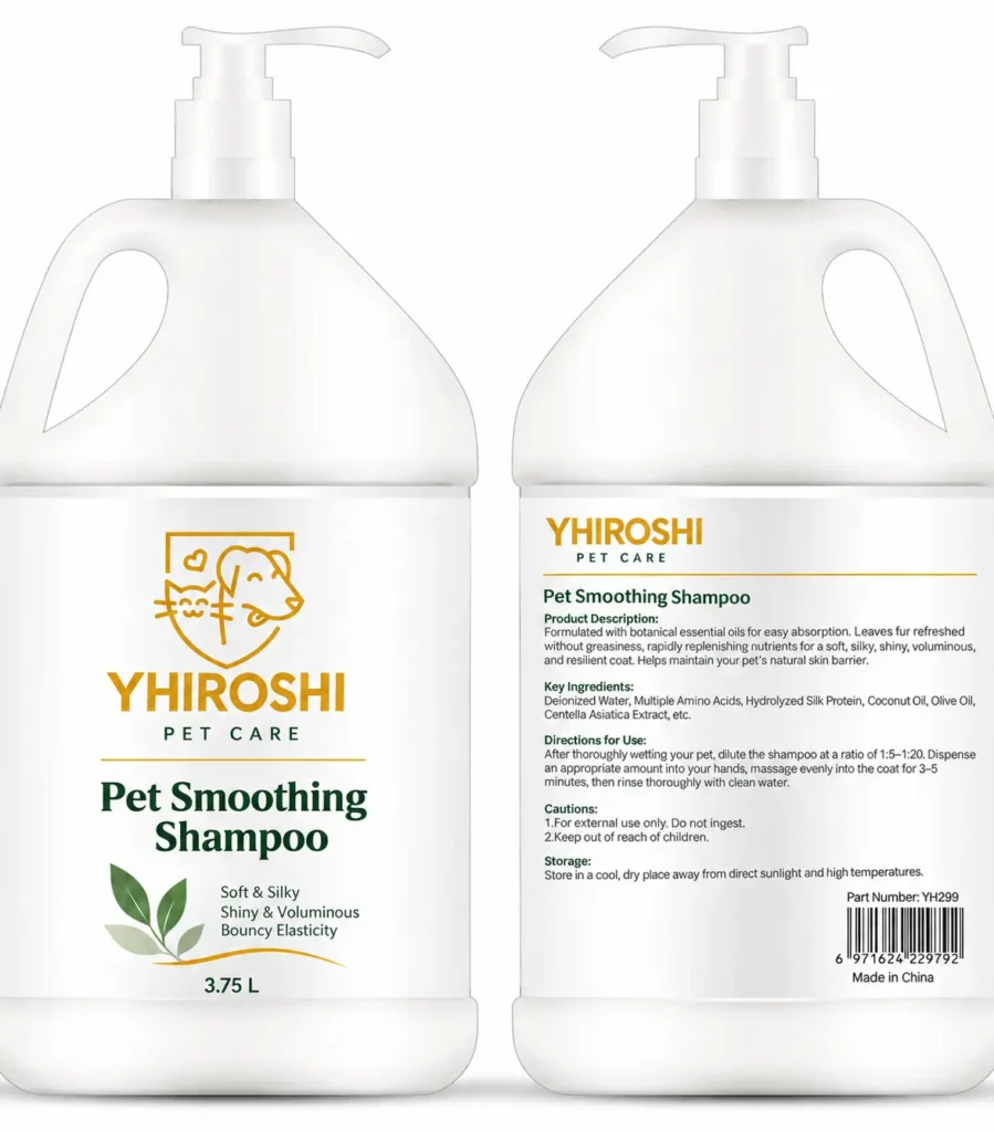 YHIROSHI Pet Smoothing Shampoo 3750 ml packaging