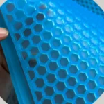 Translucent honeycomb mat construction close-up