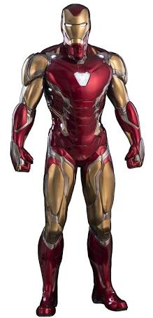 Full-length Iron Man reference in modern red and gold armour